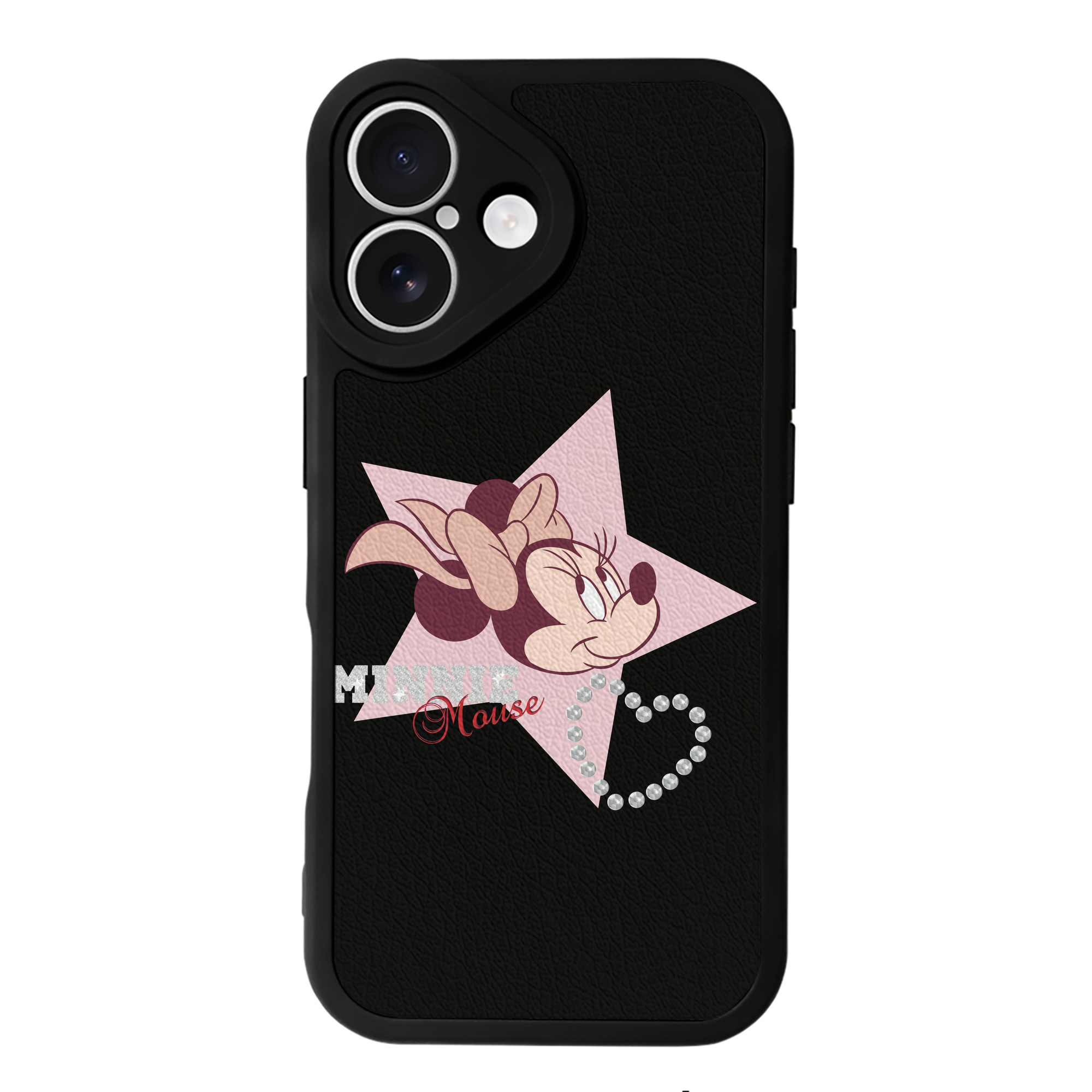 （画像用） ミッキーマウス Mickey Mouse 【iPhone 16シリーズ対応】シリコンスマホケース（レザー調） 材質：シリコン